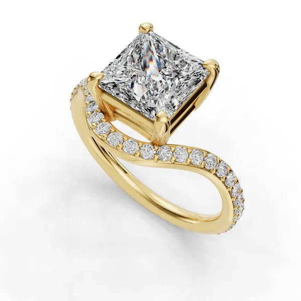 14K Yellow Gold Princess Engagement Ring Setting SVS Fine Jewelry Oceanside, NY