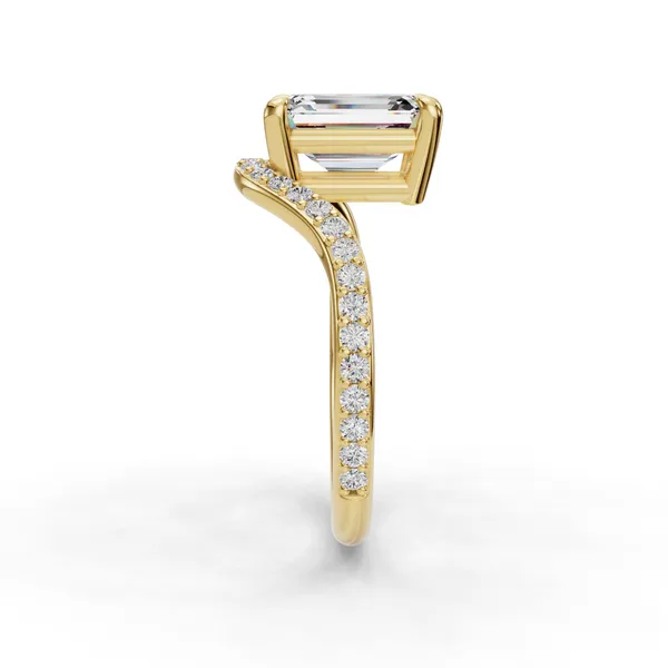 14K Yellow Gold Emerald Engagement Ring Setting Image 3 SVS Fine Jewelry Oceanside, NY