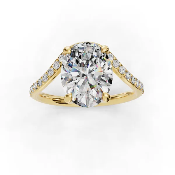 14K Yellow Gold Oval Engagement Ring Setting Image 4 SVS Fine Jewelry Oceanside, NY