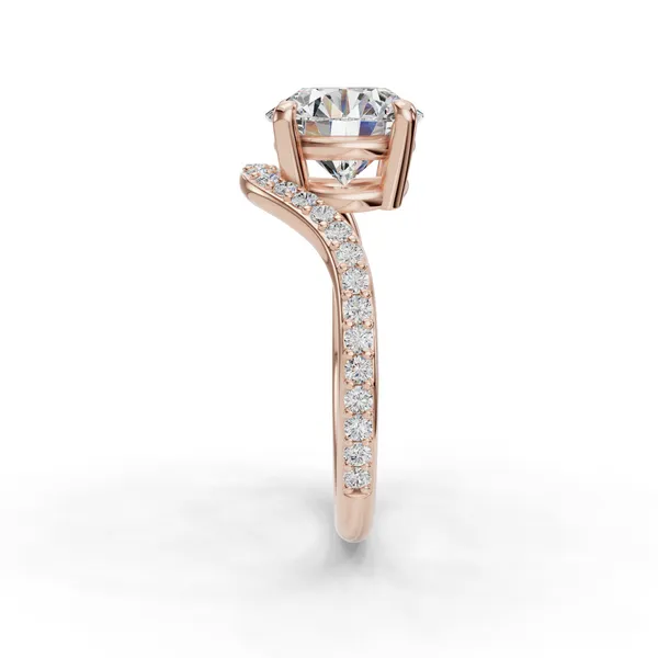 18K Rose Gold Round Engagement Ring Setting Image 3 SVS Fine Jewelry Oceanside, NY