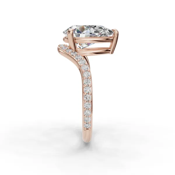 18K Rose Gold Pear Engagement Ring Setting Image 3 SVS Fine Jewelry Oceanside, NY