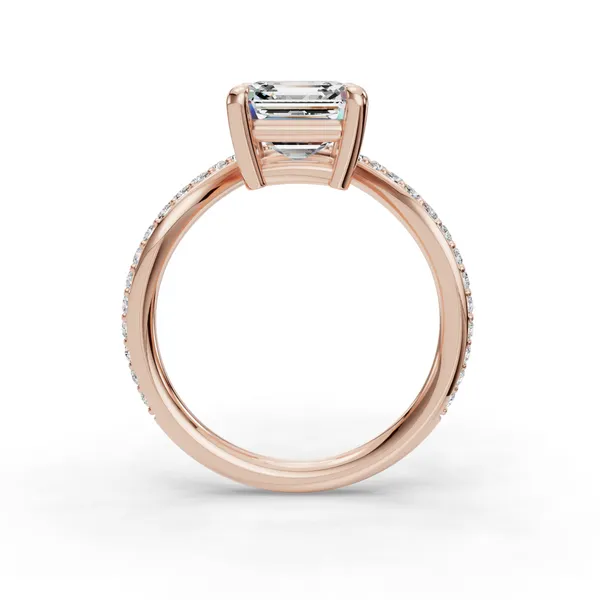 18K Rose Gold Asscher Engagement Ring Setting Image 2 SVS Fine Jewelry Oceanside, NY