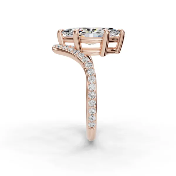 18K Rose Gold Marquise Engagement Ring Setting Image 3 SVS Fine Jewelry Oceanside, NY