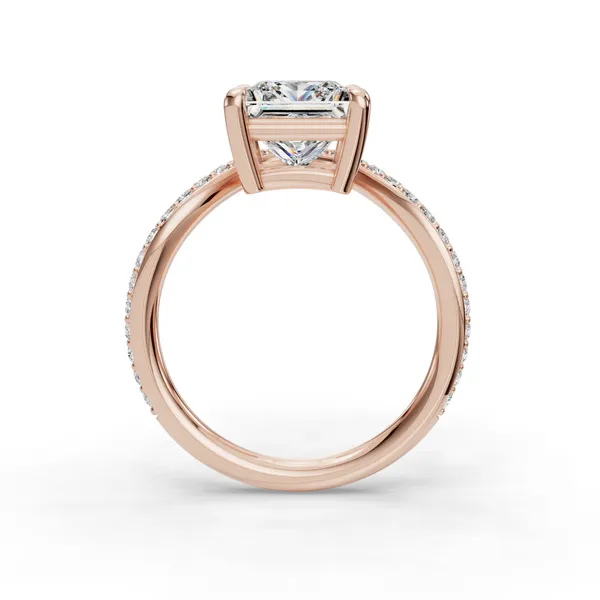 18K Rose Gold Princess Engagement Ring Setting Image 2 SVS Fine Jewelry Oceanside, NY