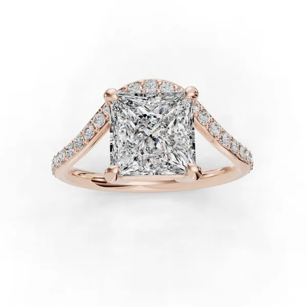 18K Rose Gold Princess Engagement Ring Setting Image 4 SVS Fine Jewelry Oceanside, NY