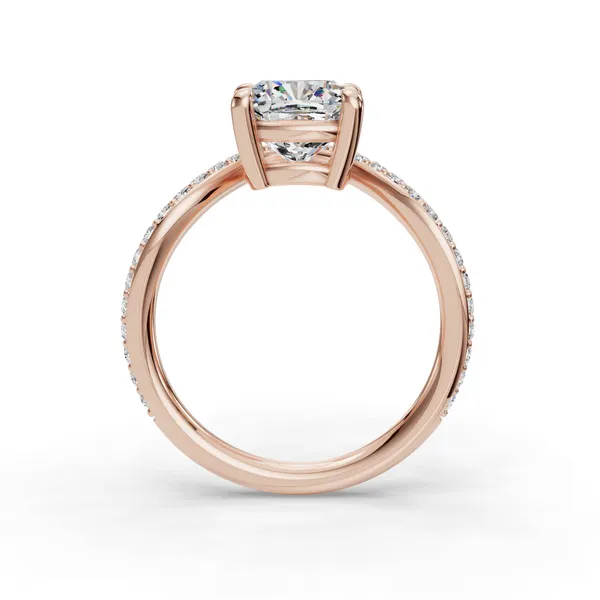 18K Rose Gold Cushion Engagement Ring Setting Image 2 SVS Fine Jewelry Oceanside, NY