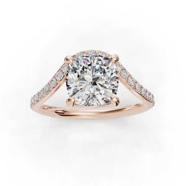 18K Rose Gold Cushion Engagement Ring Setting Image 4 SVS Fine Jewelry Oceanside, NY