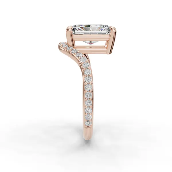 18K Rose Gold Radiant Engagement Ring Setting Image 3 SVS Fine Jewelry Oceanside, NY
