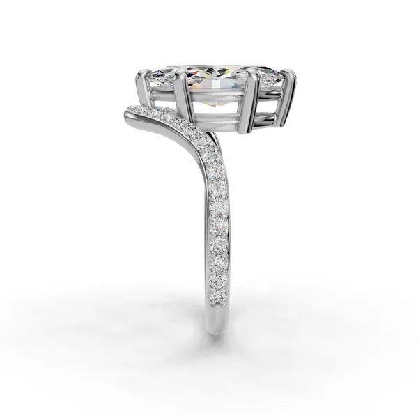 18K White Gold Marquise Engagement Ring Setting Image 3 SVS Fine Jewelry Oceanside, NY