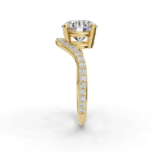 18K Yellow Gold Round Engagement Ring Setting Image 3 SVS Fine Jewelry Oceanside, NY