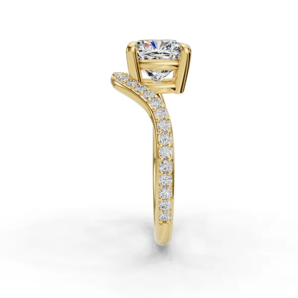 18K Yellow Gold Cushion Engagement Ring Setting Image 3 SVS Fine Jewelry Oceanside, NY