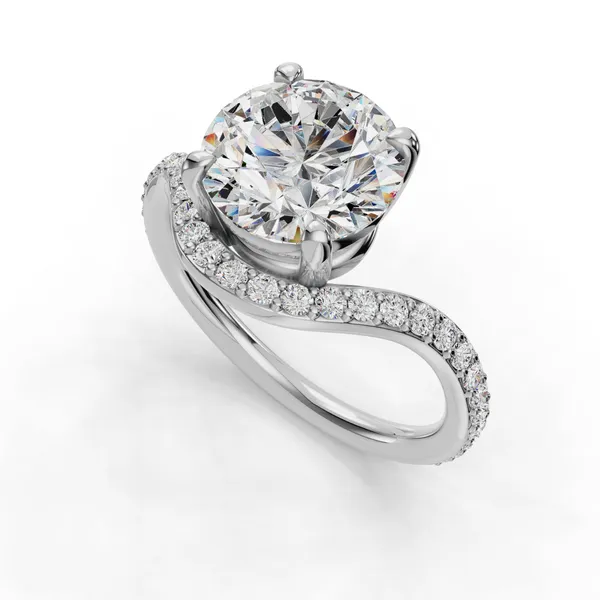 Platinum Round Engagement Ring Setting SVS Fine Jewelry Oceanside, NY