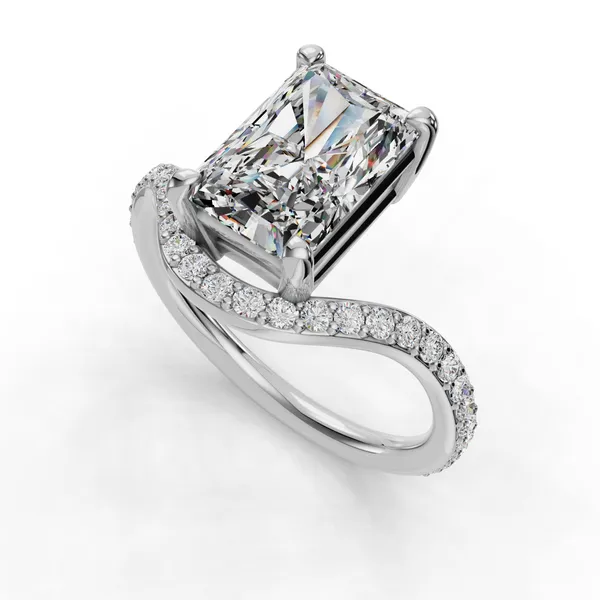 Platinum Radiant Engagement Ring Setting SVS Fine Jewelry Oceanside, NY