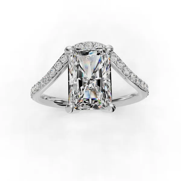 Platinum Radiant Engagement Ring Setting Image 4 SVS Fine Jewelry Oceanside, NY
