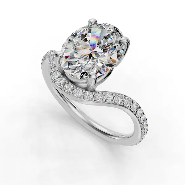 Platinum Oval Engagement Ring Setting SVS Fine Jewelry Oceanside, NY