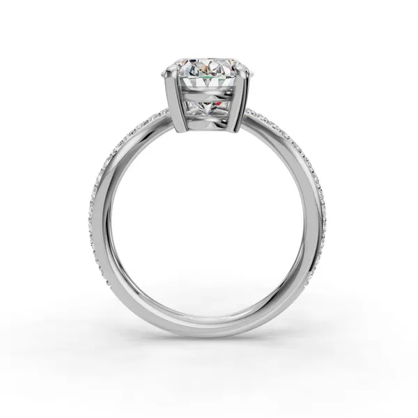 Platinum Oval Engagement Ring Setting Image 2 SVS Fine Jewelry Oceanside, NY