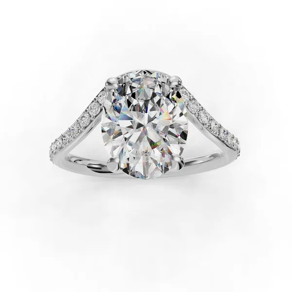 Platinum Oval Engagement Ring Setting Image 4 SVS Fine Jewelry Oceanside, NY