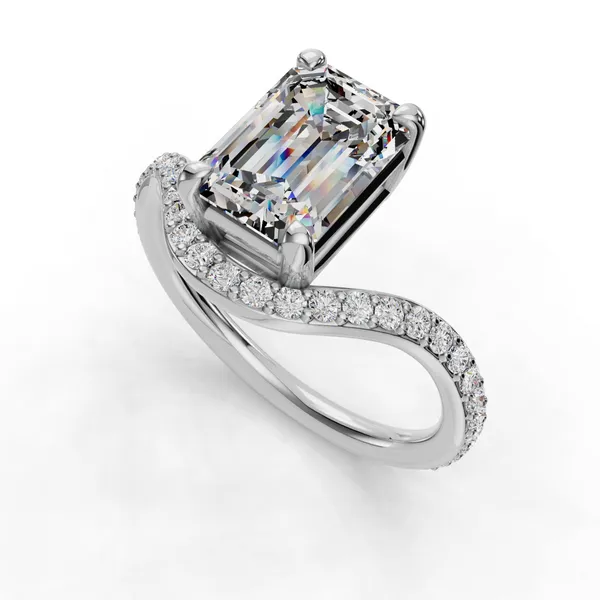 Platinum Emerald Engagement Ring Setting SVS Fine Jewelry Oceanside, NY