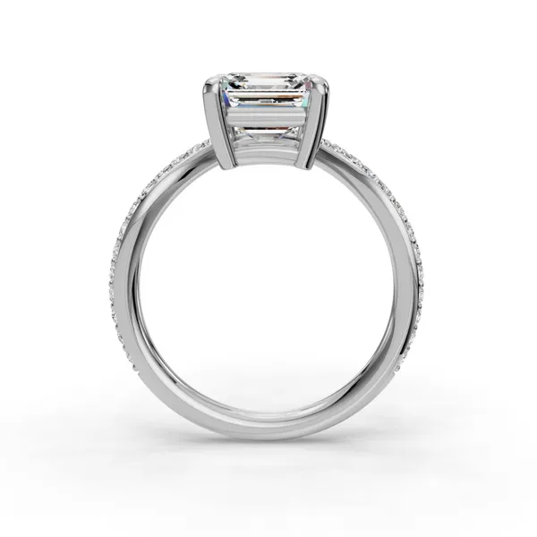 Platinum Asscher Engagement Ring Setting Image 2 SVS Fine Jewelry Oceanside, NY