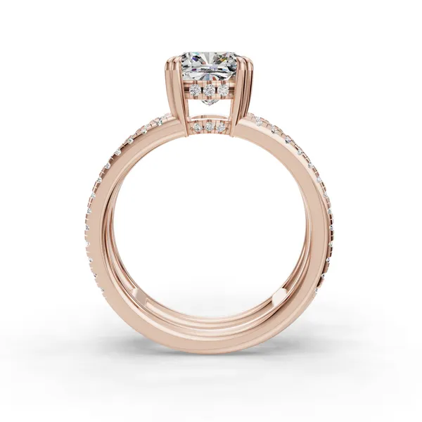 14K Rose Gold Cushion Engagement Ring Setting Image 2 SVS Fine Jewelry Oceanside, NY