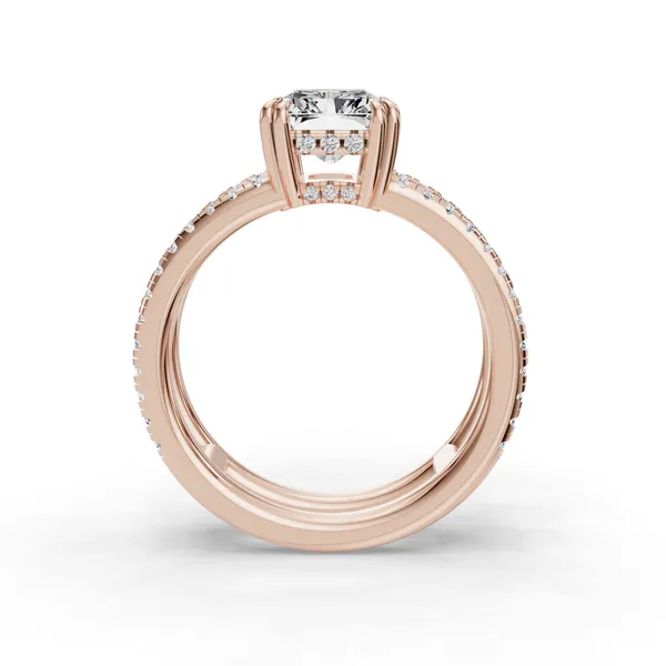 14K Rose Gold Radiant Engagement Ring Setting Image 2 SVS Fine Jewelry Oceanside, NY