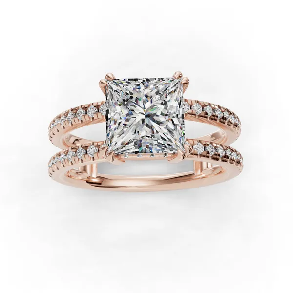 14K Rose Gold Princess Engagement Ring Setting Image 4 SVS Fine Jewelry Oceanside, NY