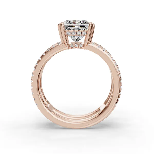 14K Rose Gold Princess Engagement Ring Setting Image 2 SVS Fine Jewelry Oceanside, NY