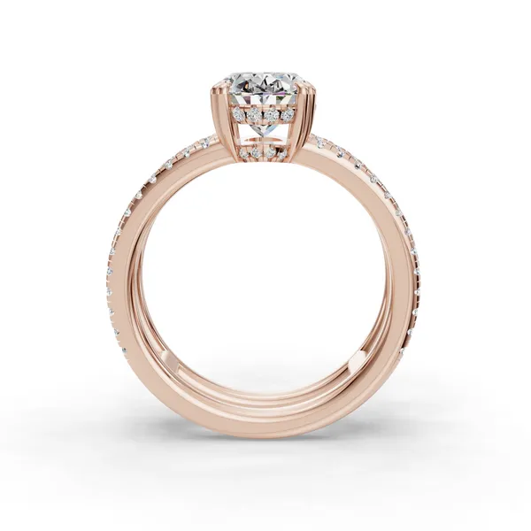14K Rose Gold Oval Engagement Ring Setting Image 2 SVS Fine Jewelry Oceanside, NY