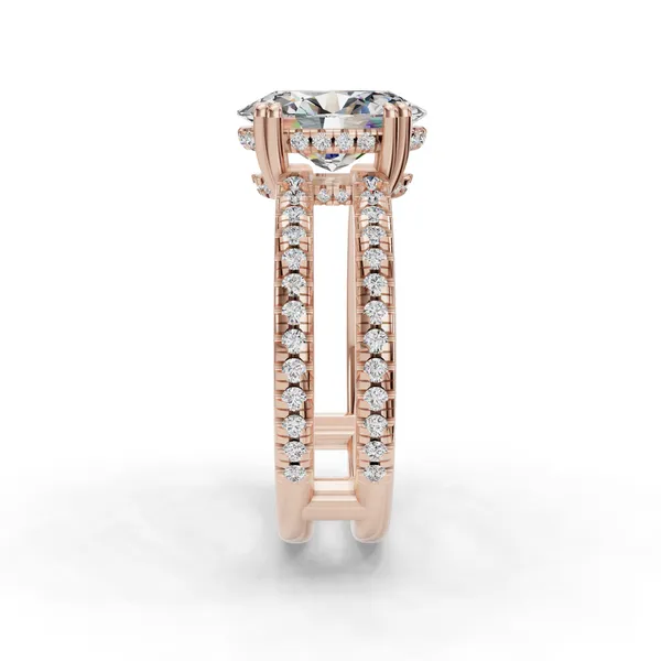 14K Rose Gold Oval Engagement Ring Setting Image 3 SVS Fine Jewelry Oceanside, NY