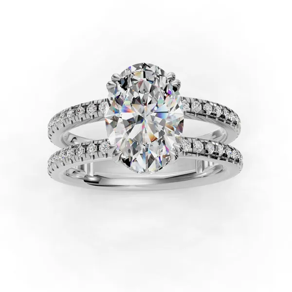14K White Gold Oval Engagement Ring Setting Image 4 SVS Fine Jewelry Oceanside, NY