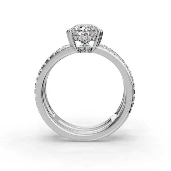14K White Gold Pear Engagement Ring Setting Image 2 SVS Fine Jewelry Oceanside, NY
