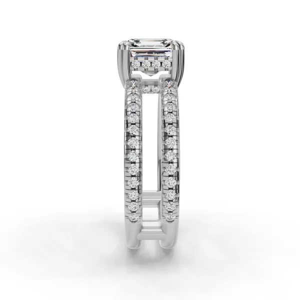 14K White Gold Asscher Engagement Ring Setting Image 3 SVS Fine Jewelry Oceanside, NY