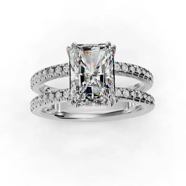 14K White Gold Radiant Engagement Ring Setting Image 4 SVS Fine Jewelry Oceanside, NY