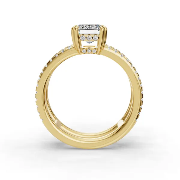 14K Yellow Gold Emerald Engagement Ring Setting Image 2 SVS Fine Jewelry Oceanside, NY