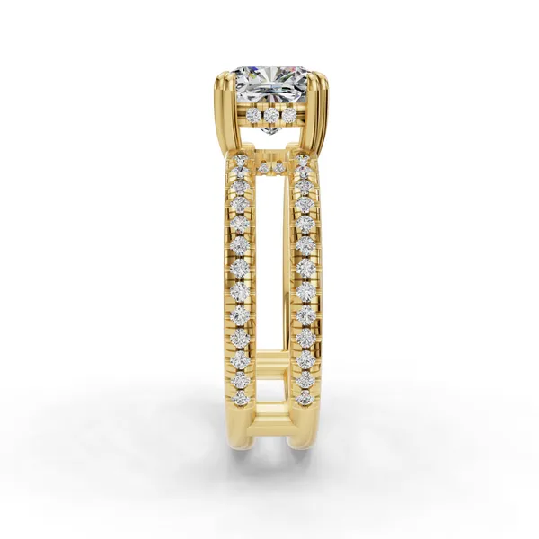 14K Yellow Gold Cushion Engagement Ring Setting Image 3 SVS Fine Jewelry Oceanside, NY