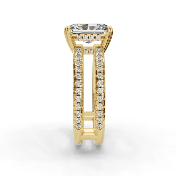 14K Yellow Gold Radiant Engagement Ring Setting Image 3 SVS Fine Jewelry Oceanside, NY