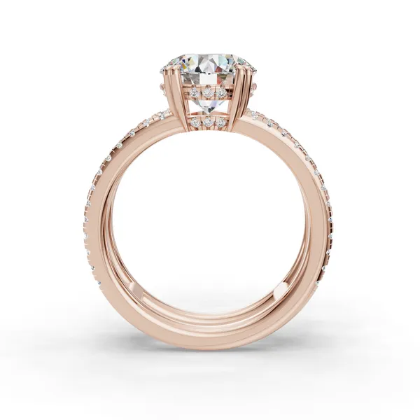 18K Rose Gold Round Engagement Ring Setting Image 2 SVS Fine Jewelry Oceanside, NY