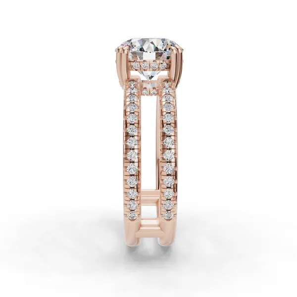 18K Rose Gold Round Engagement Ring Setting Image 3 SVS Fine Jewelry Oceanside, NY