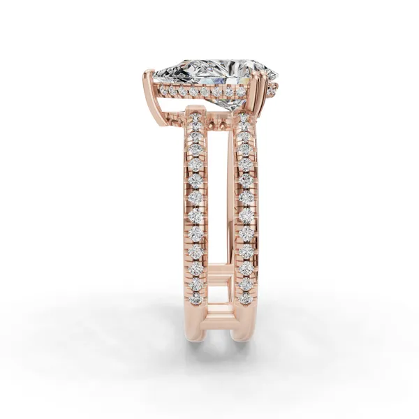 18K Rose Gold Pear Engagement Ring Setting Image 3 SVS Fine Jewelry Oceanside, NY
