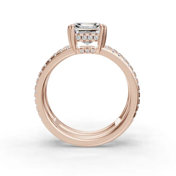 18K Rose Gold Asscher Engagement Ring Setting Image 2 SVS Fine Jewelry Oceanside, NY
