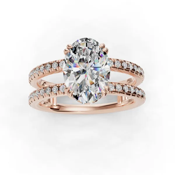 18K Rose Gold Oval Engagement Ring Setting Image 4 SVS Fine Jewelry Oceanside, NY