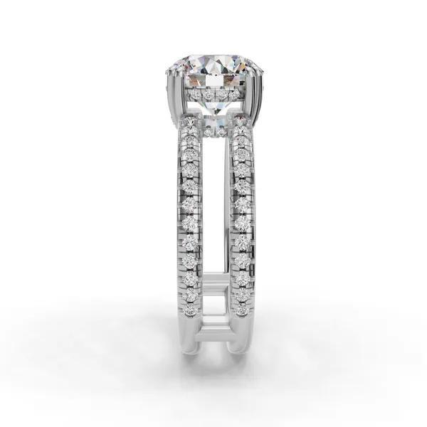18K White Gold Round Engagement Ring Setting Image 3 SVS Fine Jewelry Oceanside, NY
