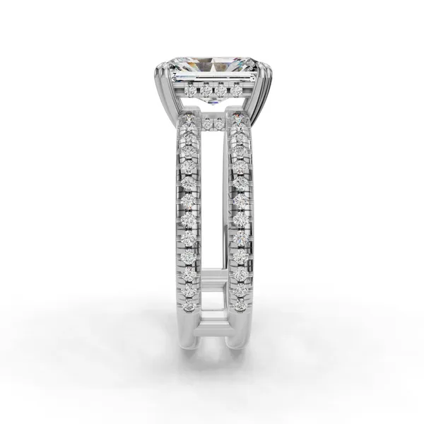 18K White Gold Radiant Engagement Ring Setting Image 3 SVS Fine Jewelry Oceanside, NY