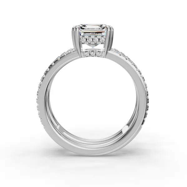18K White Gold Asscher Engagement Ring Setting Image 2 SVS Fine Jewelry Oceanside, NY