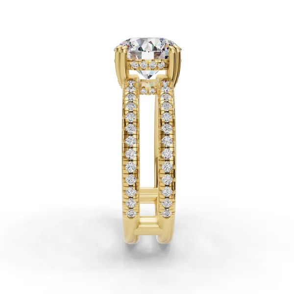 18K Yellow Gold Round Engagement Ring Setting Image 3 SVS Fine Jewelry Oceanside, NY