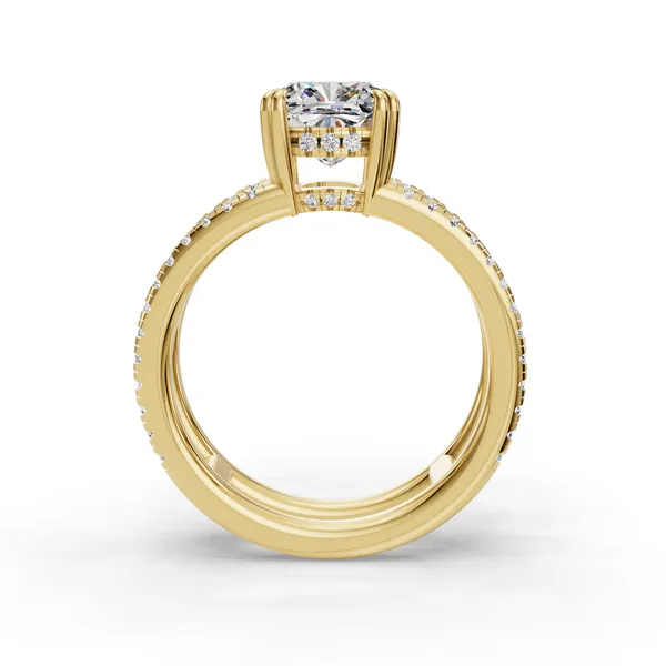 18K Yellow Gold Cushion Engagement Ring Setting Image 2 SVS Fine Jewelry Oceanside, NY