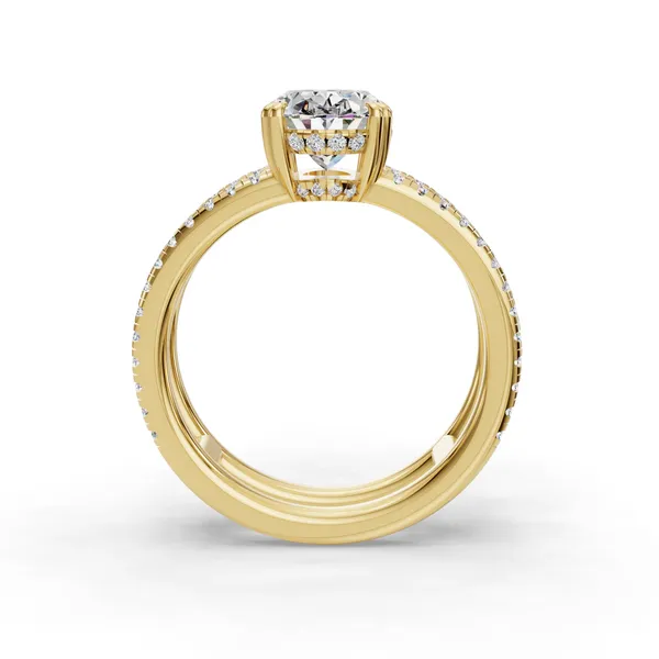 18K Yellow Gold Oval Engagement Ring Setting Image 2 SVS Fine Jewelry Oceanside, NY