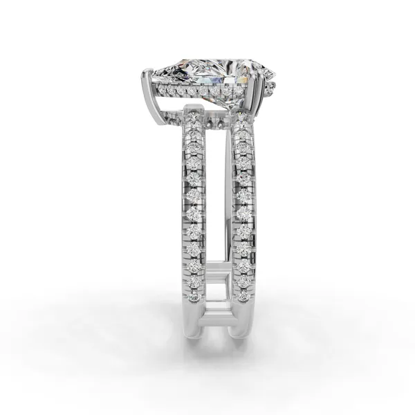 Platinum Pear Engagement Ring Setting Image 3 SVS Fine Jewelry Oceanside, NY