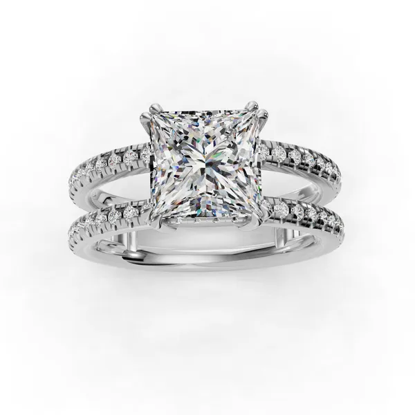 Platinum Princess Engagement Ring Setting Image 4 SVS Fine Jewelry Oceanside, NY