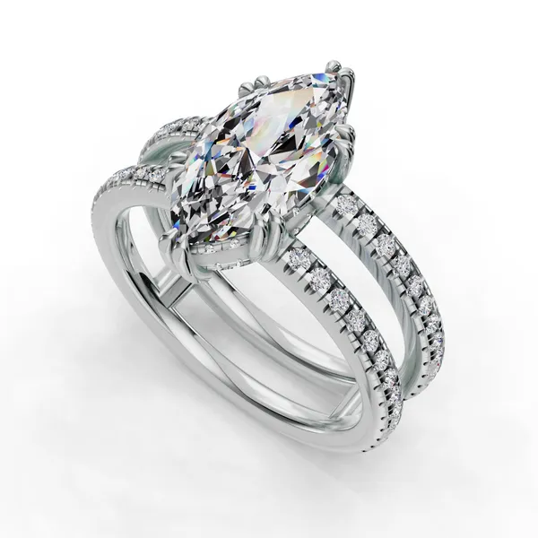 Platinum Marquise Engagement Ring Setting SVS Fine Jewelry Oceanside, NY